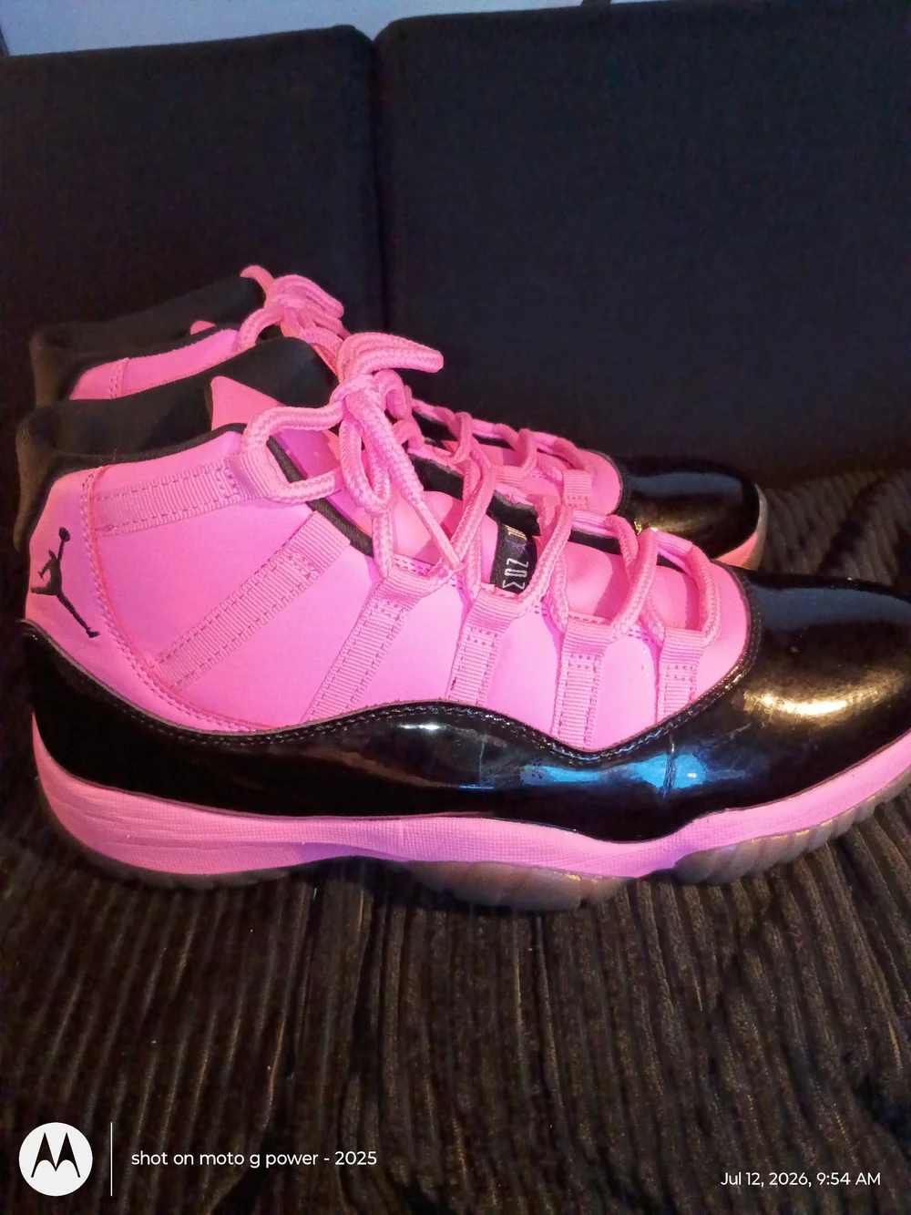 Pink and Black Low-Top Sneakers Jordan 11s